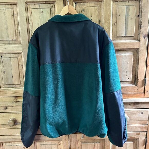 Men's Moose Creek XXL Long Sleeve Fleece Full Zip Jacket Green Black Pockets - Picture 6 of 6